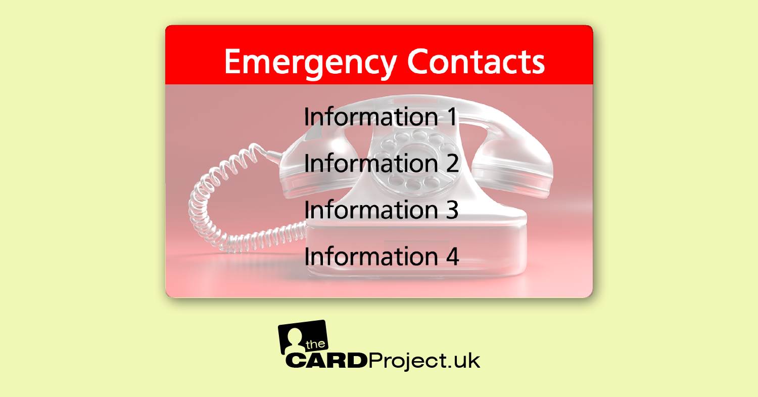 Red Emergency Contacts Card 